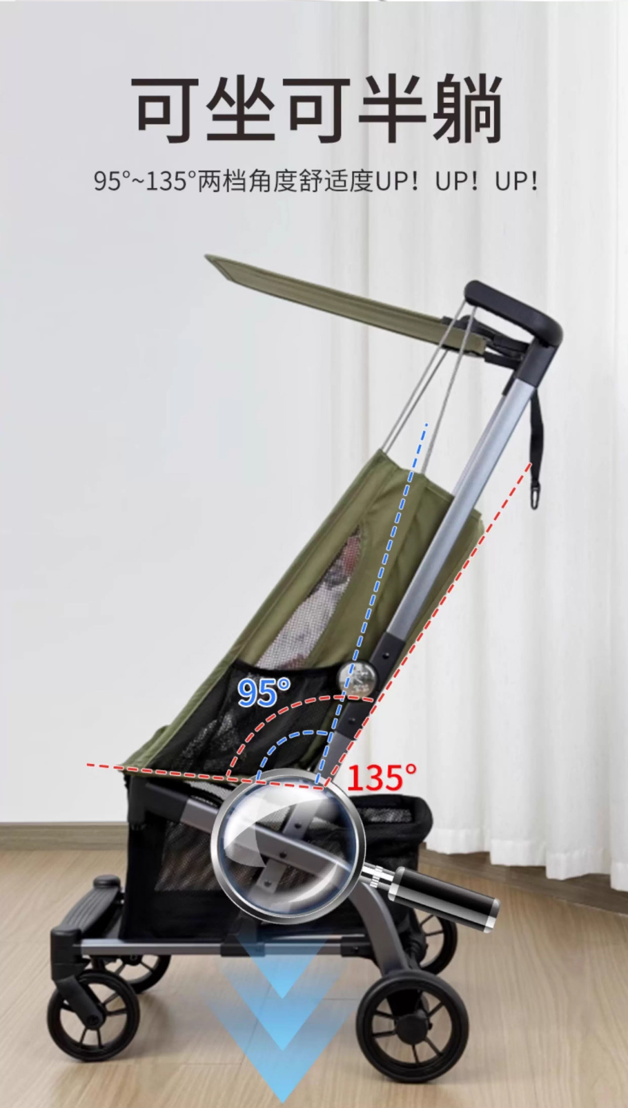口袋式推车轻便婴儿推车一键折叠可登机可坐可半躺溜娃凯利TS208-tmall_12